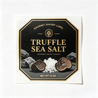 Étiquettes personnalisées pour truffes et sel marin, autocollants en vinyle durable avec dorure à chaud pour pots d'assaisonnements gastronomiques et emballages alimentaires