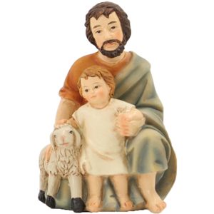 Pesebre con Pastor, Niño Jesús y Ovejas (aprox.) 7cm para Figuras Navideñas de 11cm Código de Producto 9006935090475 - Product Image 1