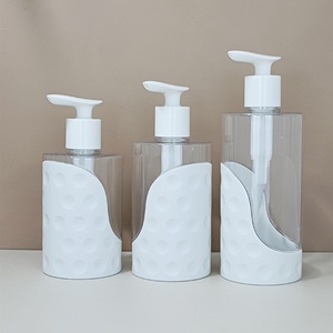 Luxury PET Plastic Round White Transparent Empty Conditioner Body Lotion <b>Bottle</b> 400ml 300ml 500ml Shampoo <b>Pump</b> <b>Bottle</b> - Product Image 2