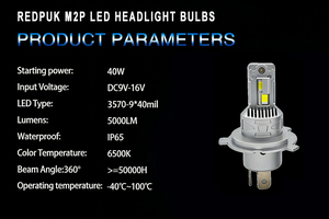 1 Bombilla LED Súper Brillante de 40W y 5000 Lúmenes H4 para Faros Delanteros de Coche, Bombilla H11 Canbus Turbos LED H4 Todo en Uno con Certificación Emark - Product Image 5