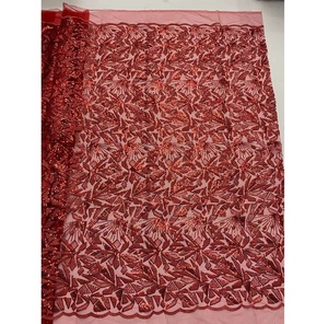 Barato fabricante de fábrica tela de lentejuelas telón de fondo tela lentejuelas personalizado púrpura boda cuentas lentejuelas alta calidad suave Floral - Product Image 5