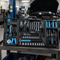 OEM 95 pièces, ensembles d'outils ménagers, boîte à outils en plastique noir, boîte à outils portable pour atelier ou maison