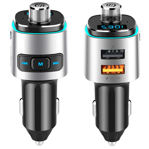 Transmisor FM Inalámbrico 5.0 para Auto, Reproductor MP3, Lector de Tarjetas TF/U Disk, Adaptador para Auto, Doble USB QC3.0, Manos Libres, Cargador Rápido - Product Image 1
