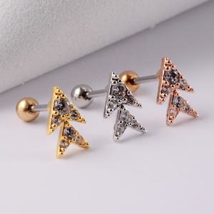 20G Acero inoxidable CZ cartílago Helix Tragus pendiente paz paloma estrella Mini moda cristal oreja Stud cuerpo moda Stud pendientes - Product Image 6