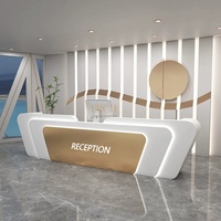 Nouvelle conception, matériau épais, gain de place, comptoir avant, surface résistante à l'usure, bureau de réception pour magasin de détail