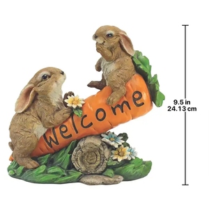 Résine couple <span class=keywords><strong>lapin</strong></span> jouant <span class=keywords><strong>navet</strong></span> balançoire statue décorée Résine artisanat - Product Image 3