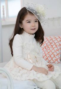 Nuevo Diseño de Vestido de Niña 2017, Elegante Vestido de Princesa con Flores de Rosa y Lazo - Product Image 5