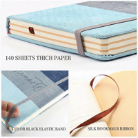 Carnet A5 en coton et lin, couverture rigide, reliure cousue, pages intérieures personnalisables pour usage scolaire et bloc-notes avec logo