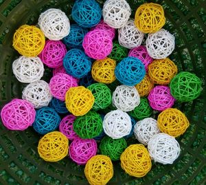 Qbellpet pabrik harga rendah bola rotan warna utama burung beo bola kunyah mainan bola rotan pegangan kaki burung - Product Image 4