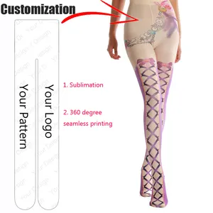 Tape Purple Decoration Custom Printing Style Pantyhose Comfortable Pretty Girl Lolita Dress Tights Woman Pantyhose