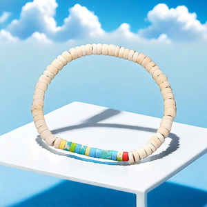 Bracelet Turquoise Perlé Coloré Rond Unisexe à Porter au Quotidien YM 0410 - Product Image 1