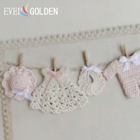 EG25167 4,5x4,5cm 100% Baumwolle Babyparty-Gastgeschenk Mini-Häkellätzchen als Geschenk – Niedlichste Art, den Namen Ihres Babys zu offiziell zu präsentieren