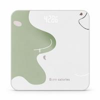 Pèse-personne numérique artistique vert, brûle-calories, verre trempé haute résistance blanc, affichage LED dissimulé, appareil quotidien