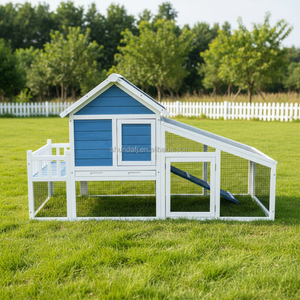 SDR055 Niche pour lapins moderne en bois de sapin de haute qualité, pour intérieur et extérieur, écologique, pour petits animaux, avec toit à pignon - Product Image 1