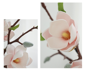Hoogwaardige zijden kunstmatige <span class=keywords><strong>magnolia</strong></span> bloem roze witte bloem real touch kunstmatige <span class=keywords><strong>magnolia</strong></span> bloem tafel bruiloft decoratie - Product Image 4