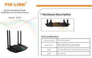 PIX-<span class=keywords><strong>LINK</strong></span> 360 enrutador de cobertura enrutadores WiFi de largo alcance AC1200 Dual Band 2,4G 5Ghz <span class=keywords><strong>Gigabit</strong></span> Wifi <span class=keywords><strong>Router</strong></span> - Product Image 5