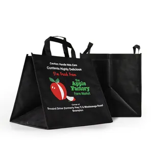 Большая квадратная Складная Нетканая сумка для покупок, экологически чистый полипропиленовый материал для упаковки в супермаркете и продвижения, многоразовый