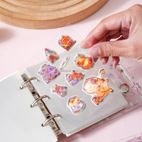 Cuaderno de Anillas Transparente A8 con Diseño de Dibujos Animados, Bolsillo para Tarjetas y Fotos, Personalizable, Agenda para Estudiantes, Venta al Por Mayor