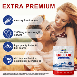 Cápsulas Blandas de Aceite de Krill Antártico Lenm 2000 <span class=keywords><strong>Mg</strong></span> con Omega-3 EPA y DHA para el Apoyo Inmunológico, la Salud de las Articulaciones y el Cerebro - Product Image 6