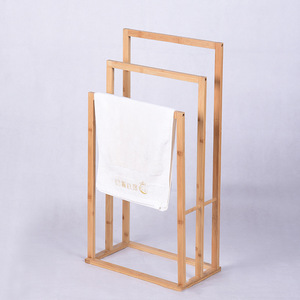 Porte-serviettes en bambou à 3 niveaux, pliable, design minimaliste, pour salle de bain et usage domestique - Product Image 1