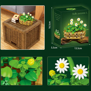 Juego de 375 Piezas de Bloques de Construcción de Plantas en Maceta, Decoración para el Hogar, Habilidades Motoras Finas, Regalo Coleccionable STEM - Product Image 5