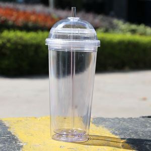 Vaso de agua personalizado de plástico de doble capa, libre de BPA, para estudiantes, de 20 oz, con pajita. - Product Image 2