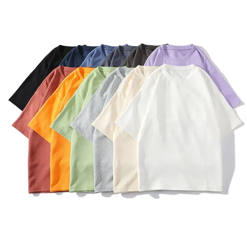 निर्माता नई थोक पूर्ण कस्टम लोगो पुरुषों की टी शर्ट 300g के लिए हैवीवेट कपास संयुक्त राज्य अमेरिका टी शर्ट पुरुषों ठोस आकस्मिक ढीला शर्ट
