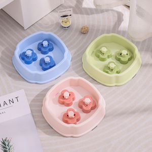 Chong Ke Pet Slow Feeding Bowl Plastic Rotating Anti Choking For <b>Cats</b> And Dogs Non Slip Anti Tipping <b>Feeder</b> - Product Image 1