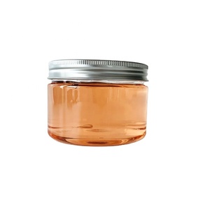 8oz cosmetic jar with aluminum lid 250ml cosmetic container body butter jar transparent PET jar