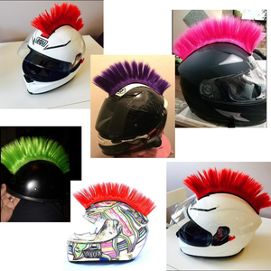 <span class=keywords><strong>Perruque</strong></span> bleue style <span class=keywords><strong>punk</strong></span> Mohawk Warhawk, accessoire à coller sur casque pour ski, skate, vélo, motard, scooter, moto - Product Image 2