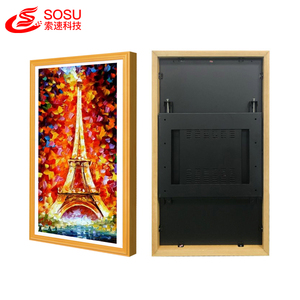 Art 32 Inch Smart Cloud Photo Video Display Screen High Definition Portable Art Wifi Display <strong>Digital</strong> Picture Frame Wooden - Product Image 2