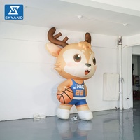Mascotte de joueur de basket-ball gonflable publicitaire personnalisée, modèle de joueur de basket-ball gonflable géant de dessin animé, modèle de cerf pour les événements sportifs