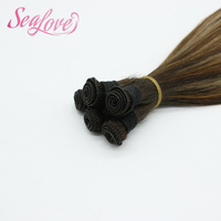 Extensions de cheveux humains à trame nouée à la main, double épaisseur, pointes pleines, sans couture, blond balayage, pour installation en salon, usage professionnel