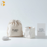 Nouveau design, bougie en céramique vide de marque privée de luxe avec logo personnalisé, bougie en pot de céramique d'huile parfumée de cire de soja pour la décoration intérieure