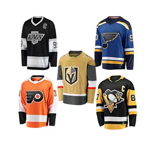 Maillots de hockey unisexe au design personnalisé, uniforme de hockey sur glace OEM bon marché avec broderie et impression pour vêtements d'équipe pour adultes