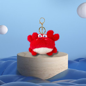 Dibujos animados océano Animal familia serie juguetes <span class=keywords><strong>de</strong></span> <span class=keywords><strong>peluche</strong></span> bordado medusas langosta cangrejo bolsa encantos llavero - Product Image 1