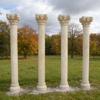 Colonnes creuses en marbre naturel de style grec et romain, personnalisées, pour la décoration de bâtiments résidentiels et hôteliers – Vente directe usine