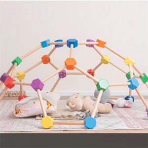 Gimnasio <span class=keywords><strong>de</strong></span> Juego Educativo Montessori para Niños, Juguetes <span class=keywords><strong>de</strong></span> Madera Maciza Hechos a Mano, Tipo <span class=keywords><strong>Arco</strong></span>, Red <span class=keywords><strong>de</strong></span> Araña, Marco <span class=keywords><strong>de</strong></span> Escalada - Product Image 1