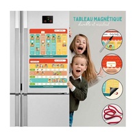 Planificateur hebdomadaire et journalier pour enfants, tableaux magnétiques Montessori avec 140 aimants d'activités complets, idéal pour la routine et l'autonomie