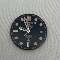Componenti per Modifica Orologi, Quadrante Nero con Motivo a Onde 31mm, Luminoso Verde, Compatibile con Movimento NH35