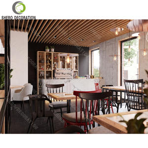 Comptoir de travail de bar de café en marbre de luxe, vitrine de magasin de restaurant personnalisée avec design d'intérieur de café - Product Image 6