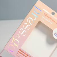 Logo personnalisé en gros imprimé fenêtre transparente conception cosmétique cartouche boîte d'emballage pour vernis à ongles huile éponge faux