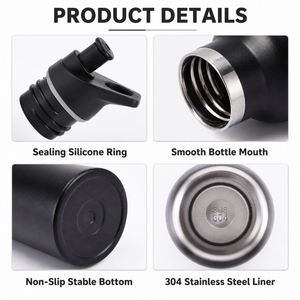 Custom Logo Standard Mouth Stainless Steel Vacuum Insulated <b>Water</b> <b>Bottle</b> with Straw Lid Carry Handle Leakproof Sports <b>Bottle</b> - Product Image 4