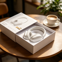 Caja de Papel Artístico Blanca de Alta Gama, Impermeable, con Cajón Deslizable y Asa Recortada, Impresa a Medida, para Empaque de Productos Electrónicos