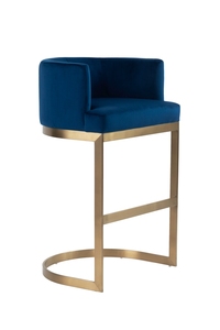 Mezza luna sgabello da <span class=keywords><strong>Bar</strong></span> con Base in ottone dorato spazzolato in acciaio inossidabile sedia da <span class=keywords><strong>Bar</strong></span> alta imbottita in velluto <span class=keywords><strong>nero</strong></span> per <span class=keywords><strong>Bar</strong></span> caffetteria - Product Image 2