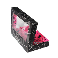 Cajas de Embalaje Rectangulares de Cartón Rosa y Negro Personalizadas con Ventana para Pasteles - ¡Gran Venta!