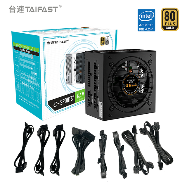 TAIFAST PC Switch Full Modular ATX Power Supply Rated 600W/700W 650W 800W 1000W Gold 80PLUS Certified Active PFC