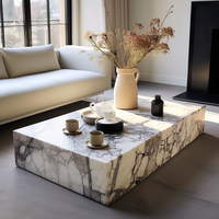 Table basse en marbre Calacatta Viola de luxe, sur mesure, en pierre naturelle