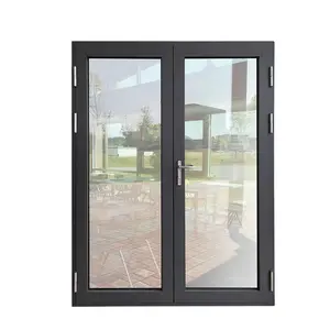 NFRC NOA AS2047 Prix bon marché portes patio françaises cadre en aluminium porte extérieure en aluminium à double verre