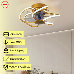 Ventilador de Techo LED Moderno con Motor BLDC de 6 Velocidades, Control Remoto, 5 Aspas, Cuerpo de Lámpara de Plástico, Regulable, para Uso en Exteriores y Hoteles, Ahorro de Energía - Product Image 1